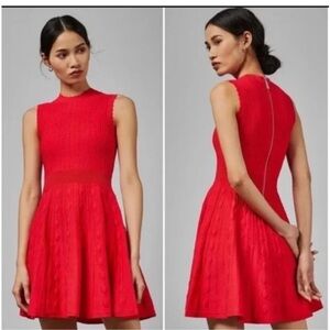 NWT TED BAKER Red Sleeveless Knit Dress